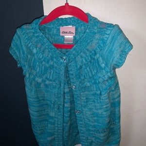 Blue girls short sleeve cardigan size 4